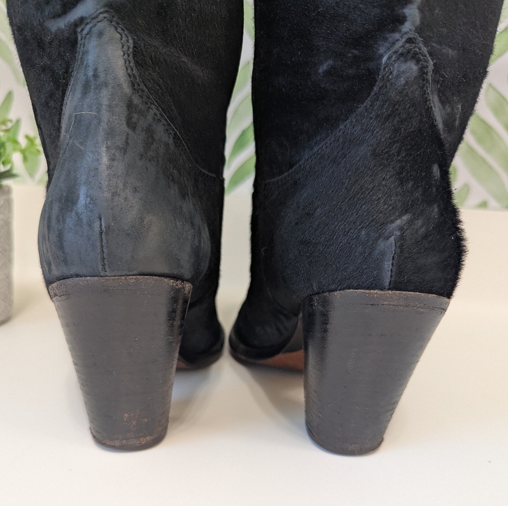 Sartore Paris Black Suede Women's Cowboy Boots 40.5 - Picture 4 of 10